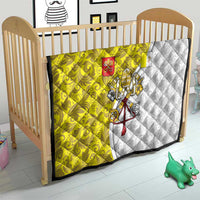 Vatican City Quilt Papal Keys & Tiara Emblem with Gold Baroque Pattern