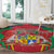 Mauritius Coat of Arms Round Carpet National Emblem Blended with Traditional Patterns