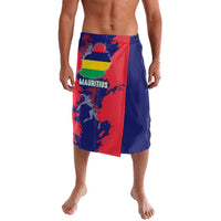 Men's lavalava skirt with Mauritius emblem and island-map print, multicolor