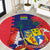 Mauritius Round Carpet National Emblem Integrated with Country's Shape – Symbolic Design