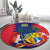 Mauritius Round Carpet National Emblem Integrated with Country's Shape – Symbolic Design