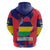 Mauritius Zip Hoodie National Emblem Integrated with Country's Shape – Symbolic Design