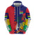 Mauritius Zip Hoodie National Emblem Integrated with Country's Shape – Symbolic Design