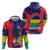 Mauritius Zip Hoodie National Emblem Integrated with Country's Shape – Symbolic Design