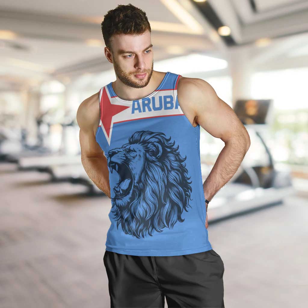 Aruba Men Tank Top National Emblem Featuring the Lion Symbol - Majestic Design