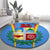 Aruba Round Carpet National Emblem Featuring the Lion Symbol - Majestic Design