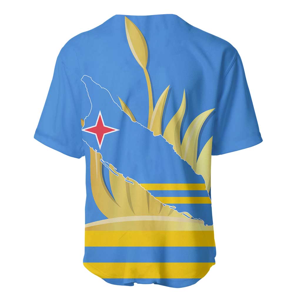 Aruba Flag Baseball Jersey Elements Merged with Country's Shape – Unique National Design