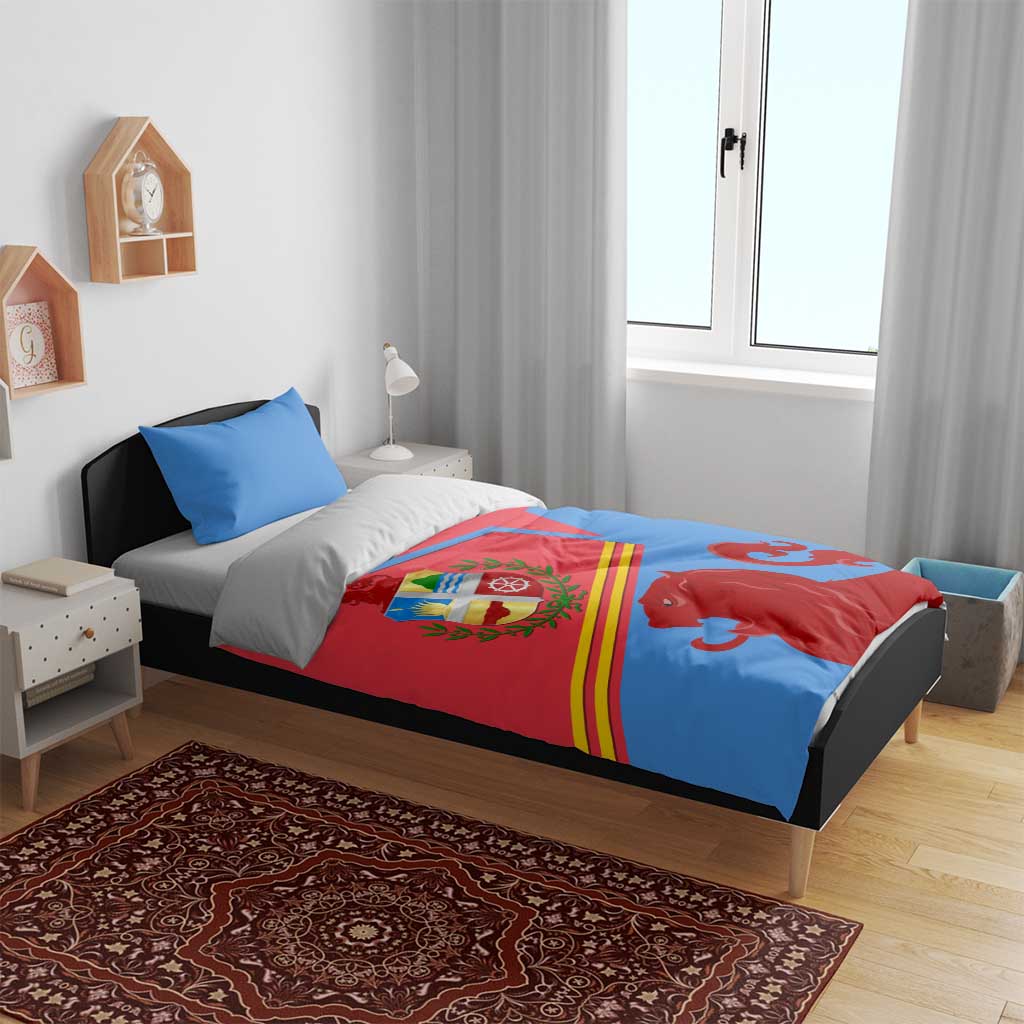 Aruba Flag Bedding Set Elements Merged with Country's Shape – Unique National Design
