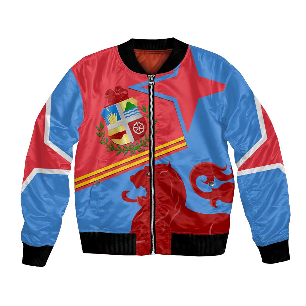 Aruba Flag Bomber Jacket Elements Merged with Country's Shape – Unique National Design