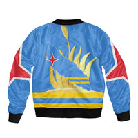 Aruba Flag Bomber Jacket Elements Merged with Country's Shape – Unique National Design
