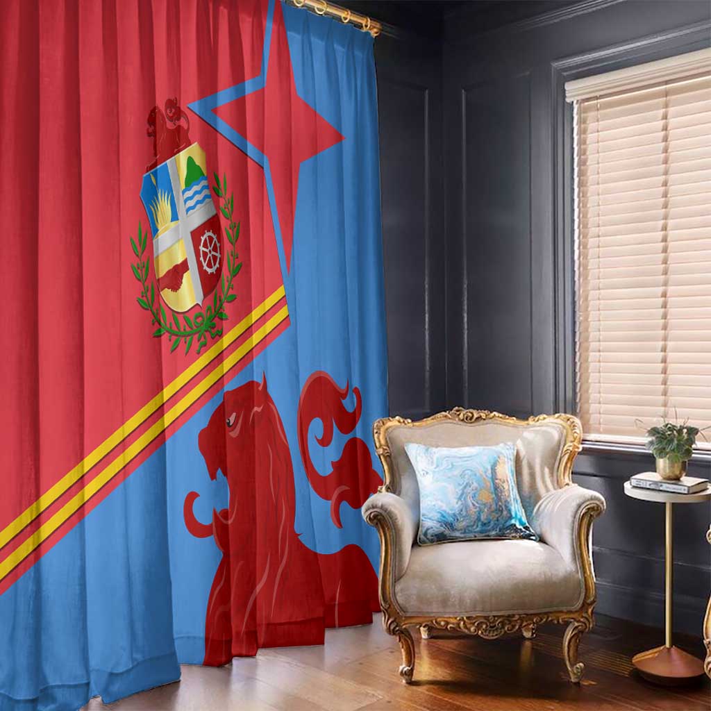 Aruba Flag Window Curtain Elements Merged with Country's Shape – Unique National Design
