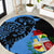 Aruba's Mascot Round Carpet Blended with National Flag Details – Symbolic Design