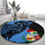 Aruba's Mascot Round Carpet Blended with National Flag Details – Symbolic Design