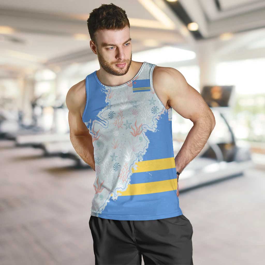 Aruba Men Tank Top with Marine Patterns – Ocean-Inspired Design