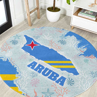 Aruba Round Carpet with Marine Patterns – Ocean-Inspired Design