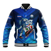 Personalized Cape Verde Football Baseball Jacket Blue Shark Mascot Cabo Verdean - Gradient Art
