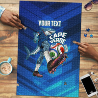 Personalized Cape Verde Football Puzzle Blue Shark Mascot Cabo Verdean - Gradient Art
