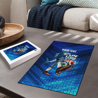 Personalized Cape Verde Football Puzzle Blue Shark Mascot Cabo Verdean - Gradient Art