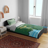 Rwanda Bedding Set with Green Nature Map Waterfall Sunburst Spirit