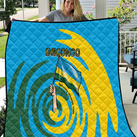 Rwanda Quilt with Imigongo Spiraling Flag Hand Wave Time Spirit