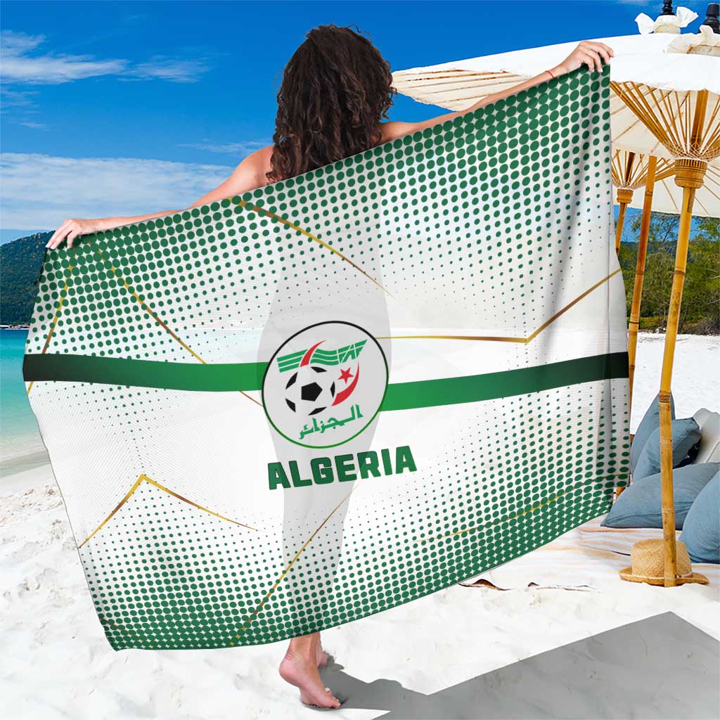 Green and white Algeria sarong with dotted pattern, emblem, and “ALGERIA” text