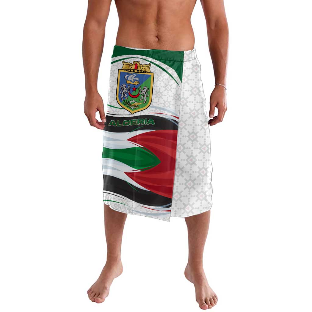Algeria Lavalava with National Flag and Coat of Arms Crest Design