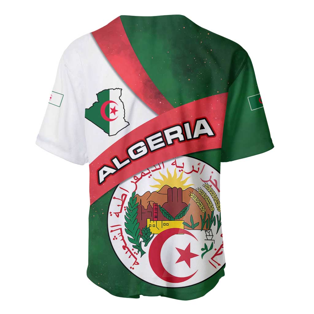 Algeria Baseball Jersey with National Emblem and Map Design