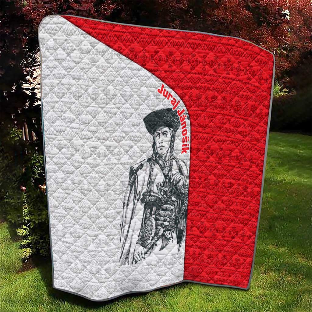 Juraj Janosik Slovakia Quilt with Folk Pattern Red White Legend Spirit