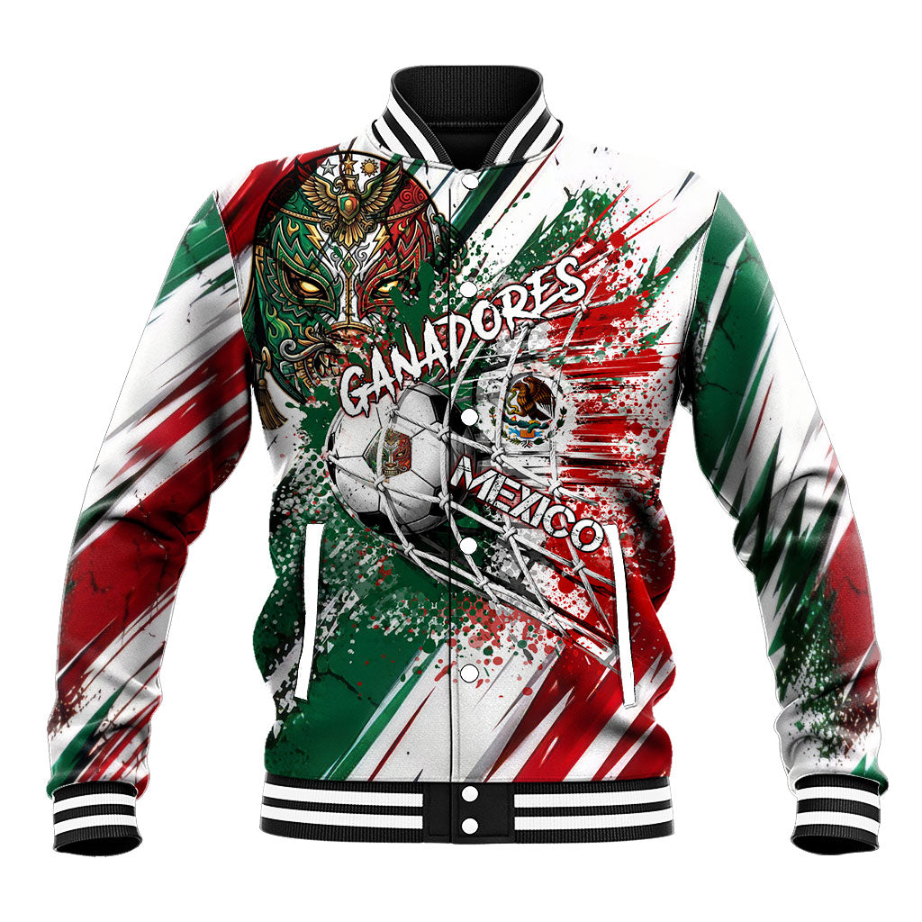 Personalized Mexico Football Ganadores Baseball Jacket Aztec Jaguar Cultural Heritage Soccer Art