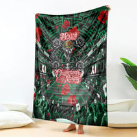 Mexico Football Golden Eagle Champions Blanket Aztec Geometric Pattern Red Rose