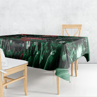 Mexico Football Golden Eagle Champions Tablecloth Aztec Geometric Pattern Red Rose