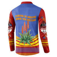 Eswatini Independence Day Button Sweatshirt Sable Antelope - Aloe Succulent - Flag Shield