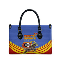 Eswatini Independence Day Leather Bag Sable Antelope - Aloe Succulent - Flag Shield