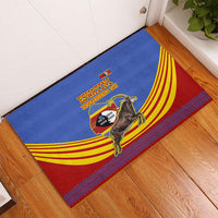 Eswatini Independence Day Rubber Doormat Sable Antelope - Aloe Succulent - Flag Shield
