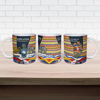Eswatini Independence Day Ceramic Mug Freedom Pride - Lion Elephant - Strelitzia Flowers
