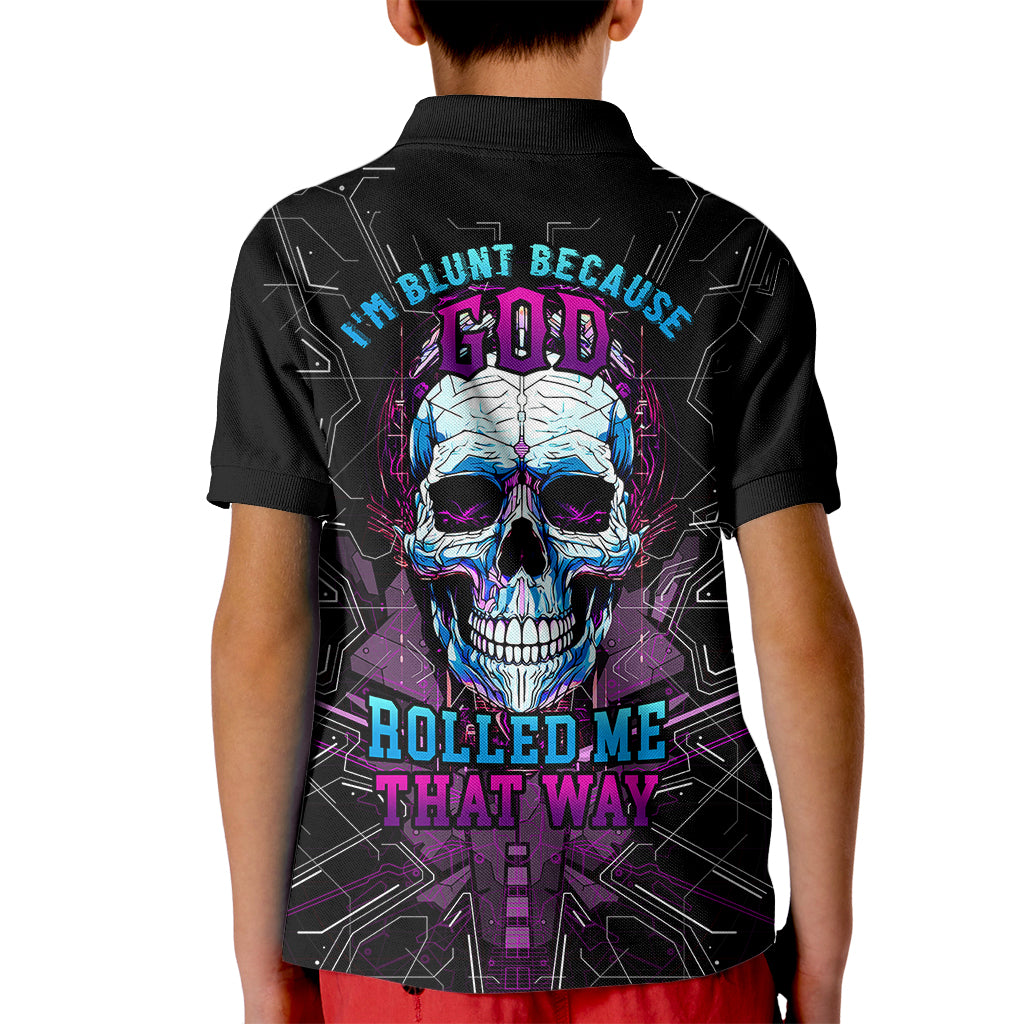 Technology Skull Kid Polo Shirt I'm blunt because God rolled me that way - Wonder Print Shop