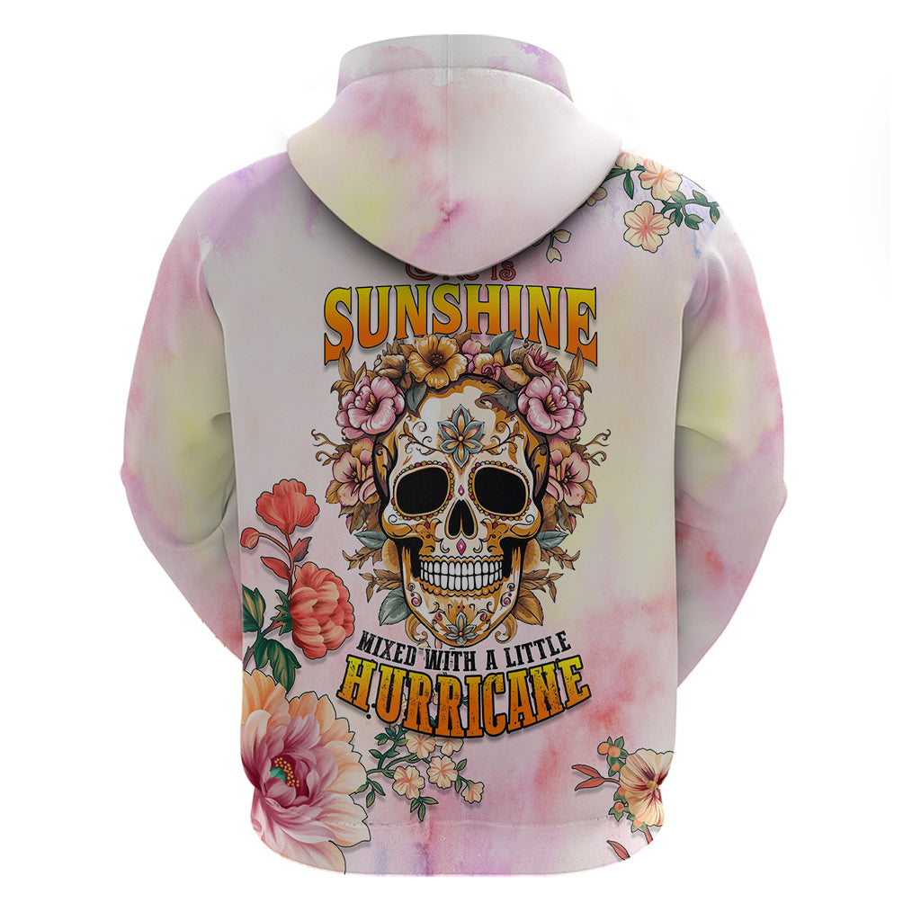 Flower Skull Hoodie She Is Sunshine Mixed With A Little Hurricane - Wonder Print Shop