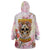 Flower Skull Wearable Blanket Hoodie She Is Sunshine Mixed With A Little Hurricane - Wonder Print Shop