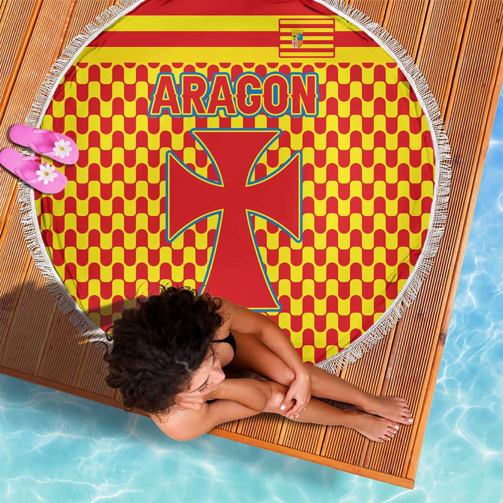 Aragon Flag Beach Blanket Autonomous Community of Spain - Wonder Print Shop