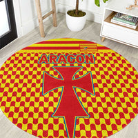 Aragon Flag Round Carpet Autonomous Community of Spain - Wonder Print Shop