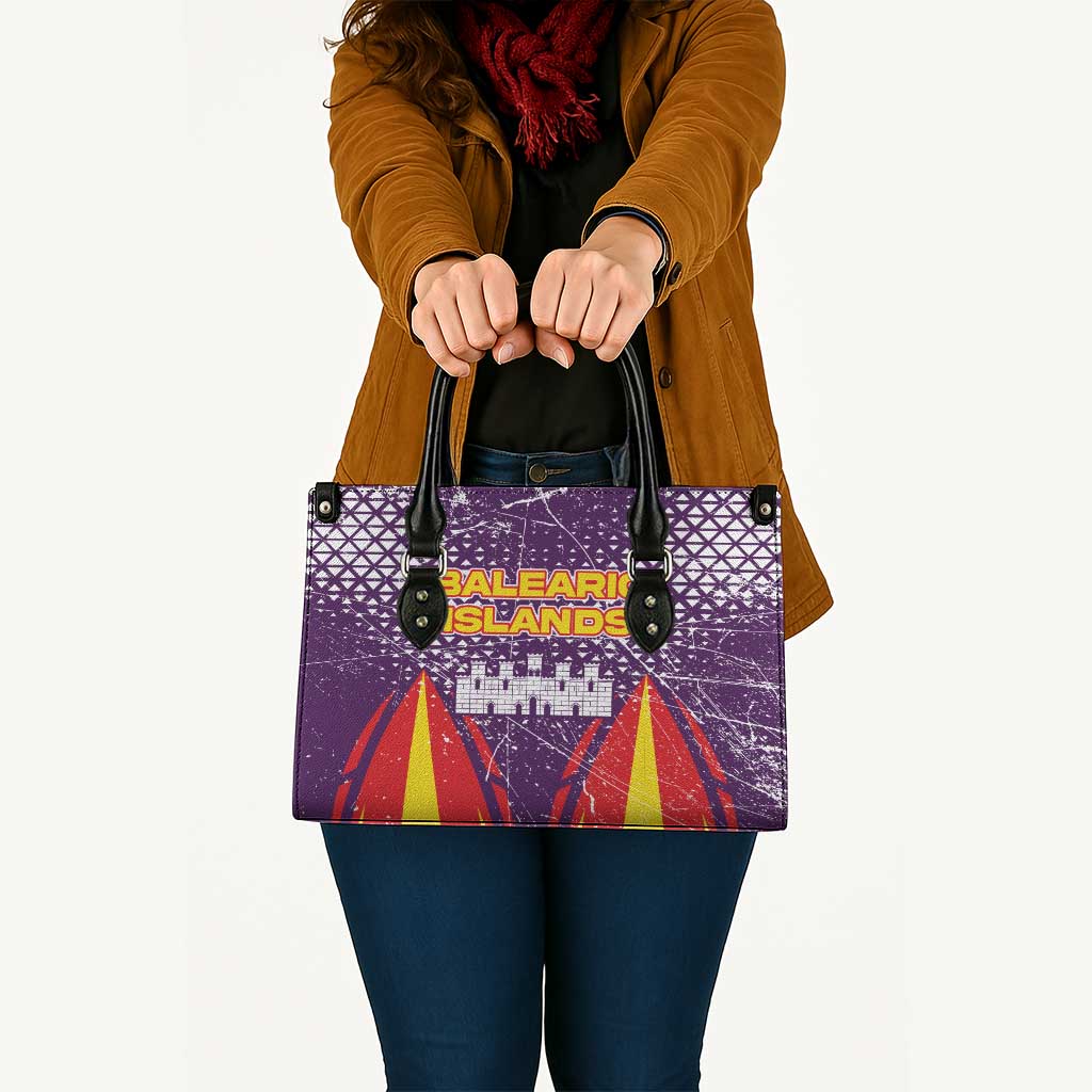 Balearic Islands Flag Leather Bag Autonomous Community of Spain - Wonder Print Shop