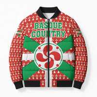 Basque Country Flag Bomber Puffer Jacket Autonomous Community of Spain - Wonder Print Shop