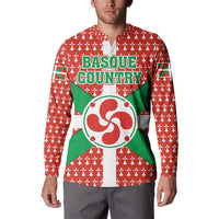 Basque Country Flag Button Sweatshirt Autonomous Community of Spain - Wonder Print Shop