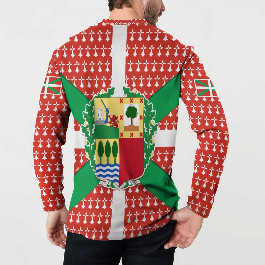 Basque Country Flag Button Sweatshirt Autonomous Community of Spain - Wonder Print Shop