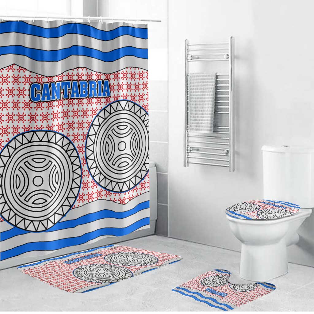 Cantabria Flag Bathroom Set Autonomous Community of Spain - Wonder Print Shop