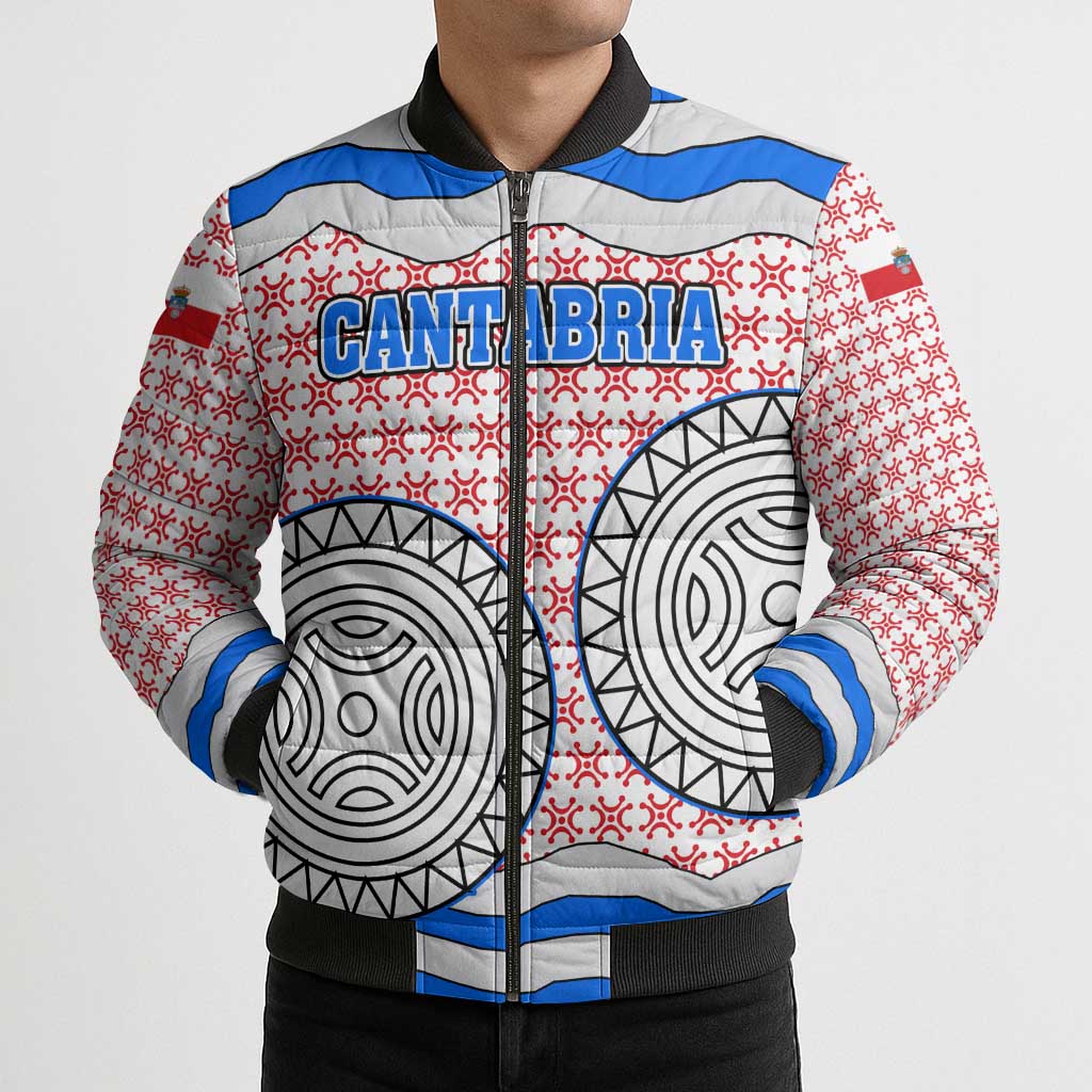 Cantabria Flag Bomber Puffer Jacket Autonomous Community of Spain - Wonder Print Shop