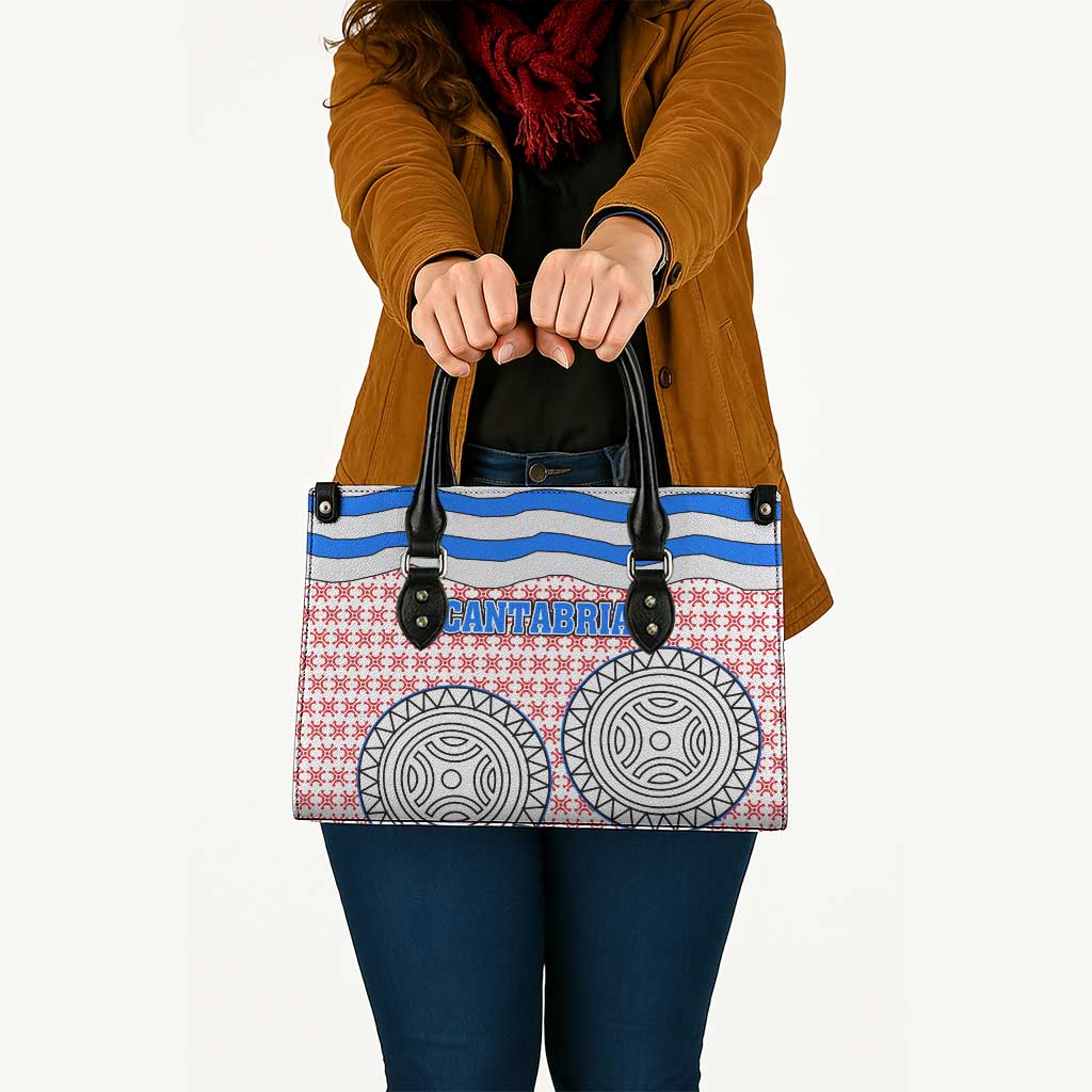 Cantabria Flag Leather Bag Autonomous Community of Spain - Wonder Print Shop