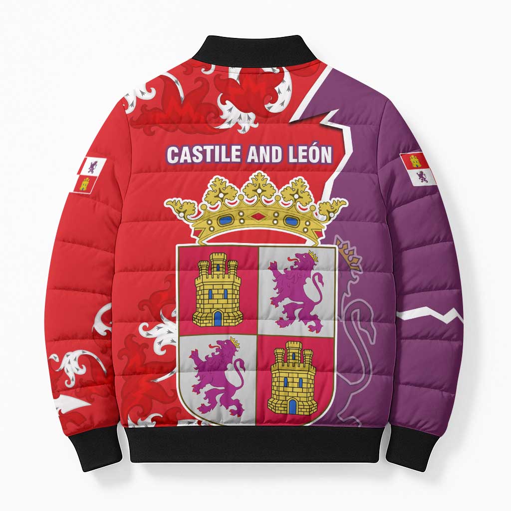 Castile and León Flag Bomber Puffer Jacket Autonomous Community of Spain - Wonder Print Shop
