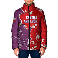 Castile and León Flag Padded Jacket Autonomous Community of Spain - Wonder Print Shop