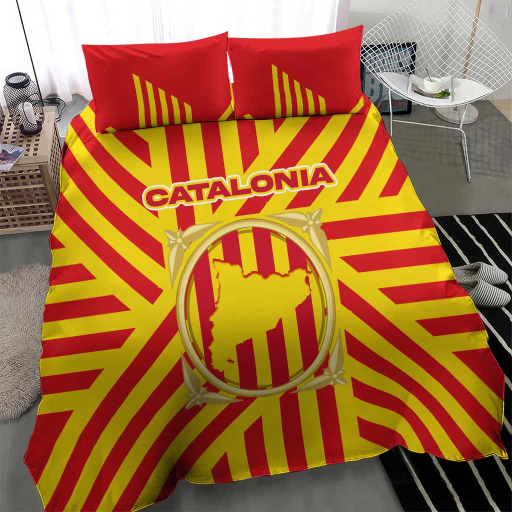 Catalonia Flag Bedding Set Autonomous Community of Spain - Wonder Print Shop